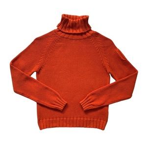 Pumpkin Orange Chunky Knit Turtleneck 🎃